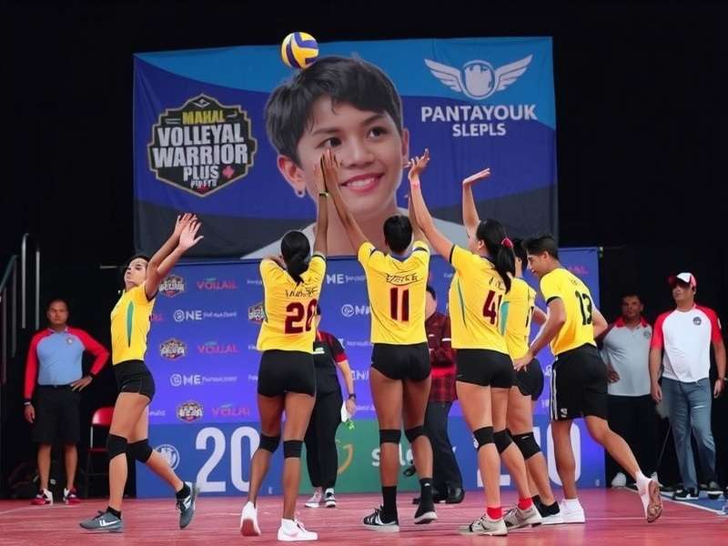 Mahal Volley Warrior Plus Pune Warrior Cup Mahal Volley Warrior Plus state tournament in Pune with players competing on stage